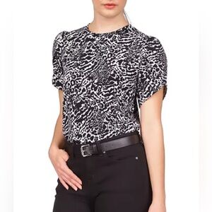 Michael Kors
Women's Animal-Print Petal-Sleeve Top